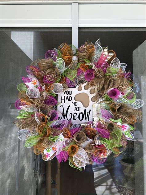 Whimsical Cat Wreath For Cat Lovers