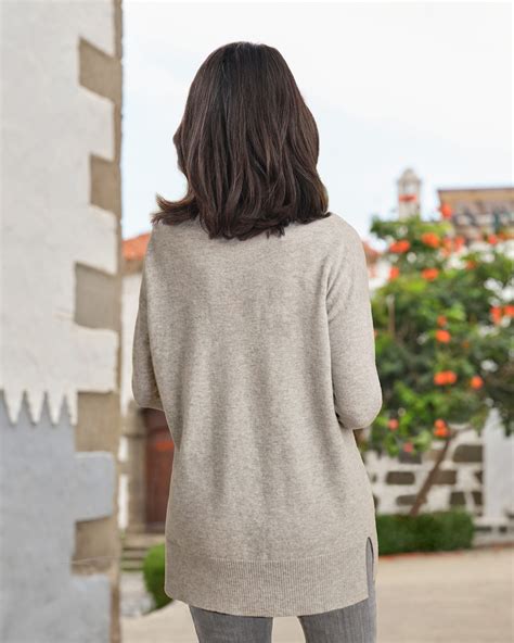 Marble Cashmere Merino Deep V Neck Tunic WoolOvers AU