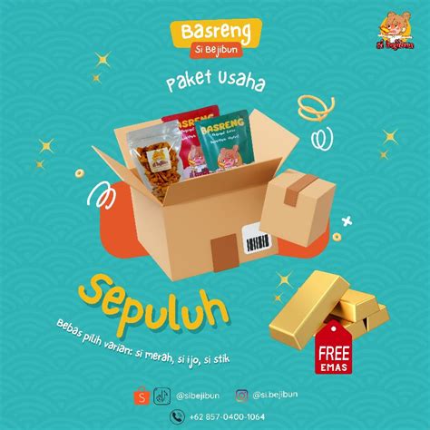 Jual Free Emas Paket Usaha Sepuluh Basreng Si Bejibun Basreng Pedas