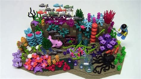 LEGO Underwater Vignette MOC Includes Many Sea Creatures A Scuba