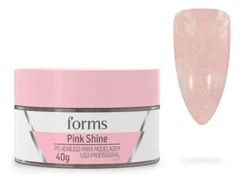 Pó Acrílico Para Modelagem Pink Shine Forms 40g Parcelamento sem juros