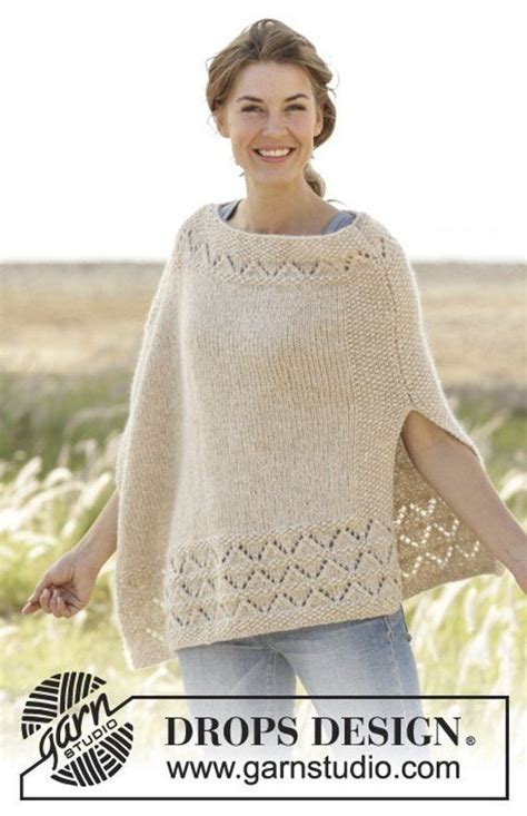 Knitted DROPS Poncho Women S Knit Poncho Boho Knit Poncho Size S XXXL