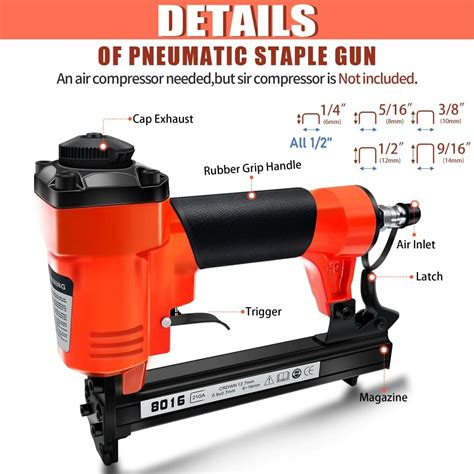 Pistola de grapas neumática engrapadora de tapicería sin aceite con