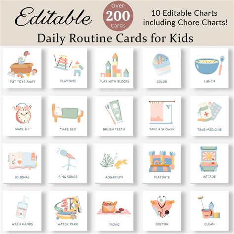 Daily Routine Cards Toddler Editable Routine Chart Daily Rhythm Visual