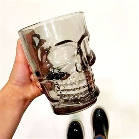 Caneca De Vidro Caveira Preta 500 ML Bartender Store Seu Portal De