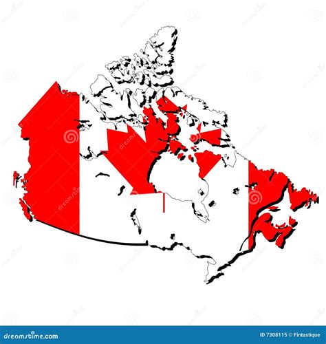 Map of Canada with flag stock vector. Illustration of nation - 7308115