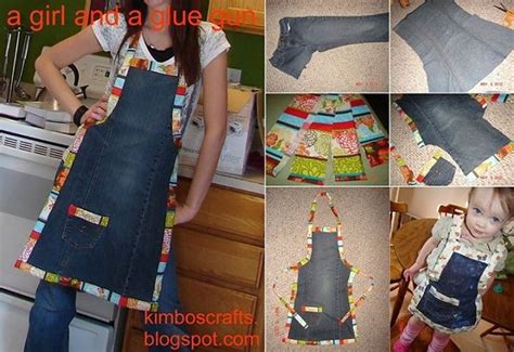 Turn Old Jeans Into A Chic Apron Diy Alldaychic Diy Apron Denim