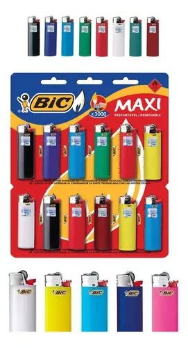 Isqueiro Bic Maxi Grande Original Cartela C Nfe Sortido Frete Gr Tis