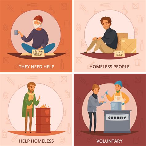 Cartoon Homeless People Icon Set Vector Illustration 2908488 Vector Art at Vecteezy