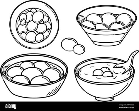 Tang Yuan Translation From Chinese Sweet Dumpling Soup Vector