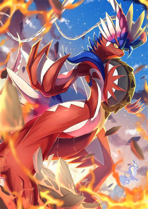 212321 Safe Artist りりり Fictional Species Koraidon Legendary Pokémon Miraidon Nintendo