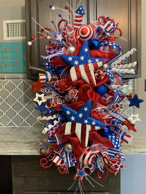 Fourth Of July Wreath 4th Of July Wreath Patriotic Wreath Patriotic