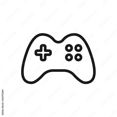 Joystick Icon Outline Vector Illustration Game Controller Icon Video