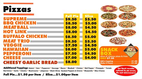 Menu | Slice and Ice Tucson – Pizzas, Fries & Italian Ice