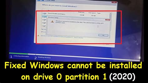 Fixed Windows Cannot Be Installed On Drive Partition Trick