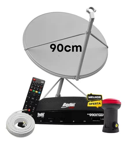 Kit Receptor Digital Bs S Bedin Antena Cm Lnbf Cabo Entrega