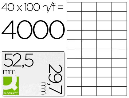 Papelería Carlin ETIQUETA ADHESIVA Q CONNECT KF00574 TAMAÑO 52 5X29