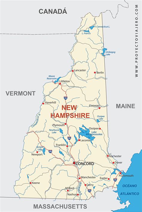 New Hampshire Estados Unidos Mapa E Información