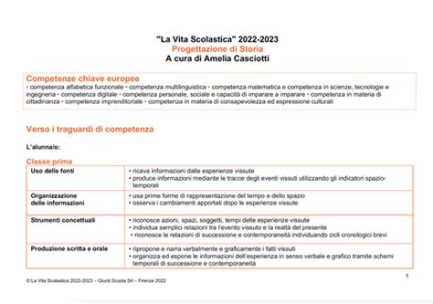 Progettazione Didattica Di Storia Pdf Giunti Scuola