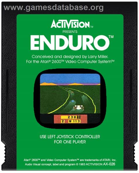 Enduro Atari Artwork Cartridge