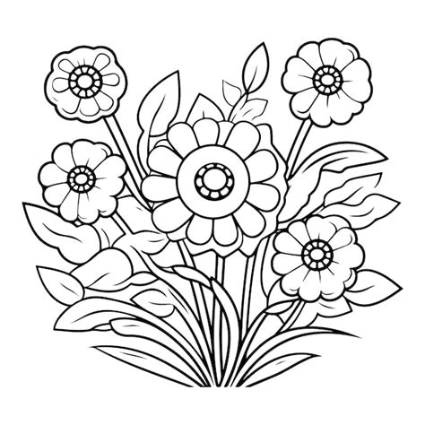 Illustration De Page De Coloration De Fleurs Simples Dessin Es La