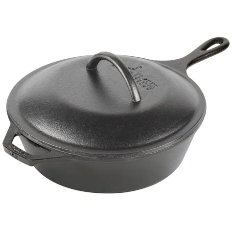 Lodge L8DSK3 10 1 4 Pre Seasoned Cast Iron Deep Skillet With Cover