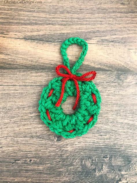 Free Crochet Christmas Wreath Ornament Pattern Christacodesign