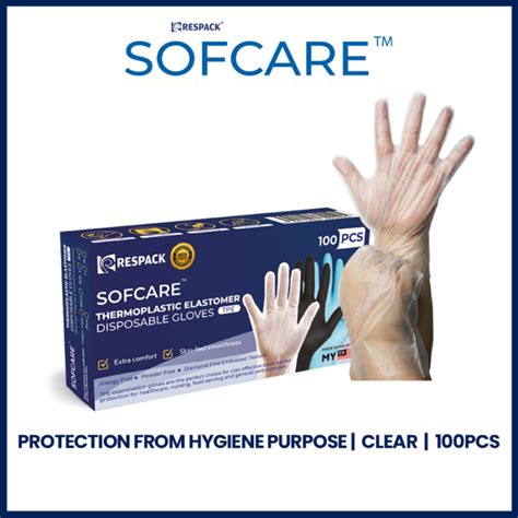 Thermoplastic Elastomer TPE Disposable Gloves Clear PackXpress By