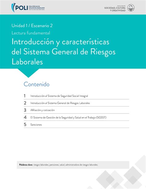 Lectura Fundamental Preparaci N Examen Palabras Clave Riesgos