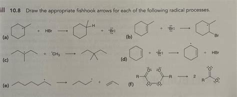 Solved Draw The Appropriate Fishhook Arrows For Each Of Chegg