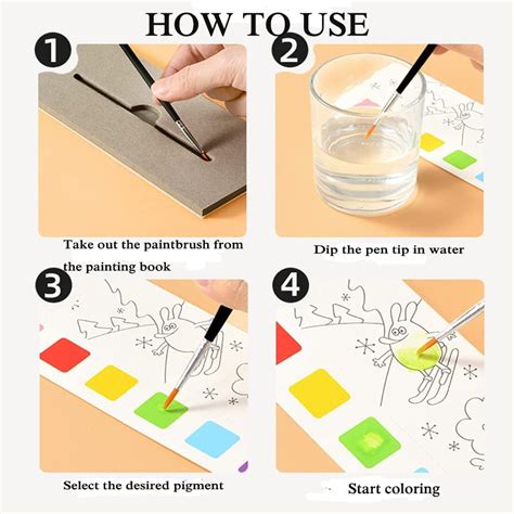 Libro de pintura de acuarela de bolsillo pintura con agua para niñas y