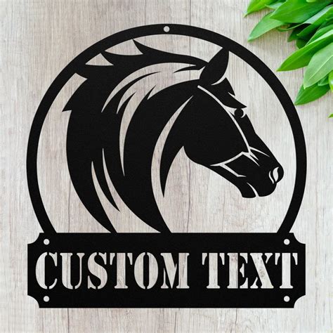 Custom Metal Horse Sign - Personalized Horses Barn Wall Art Decor - Fa ...