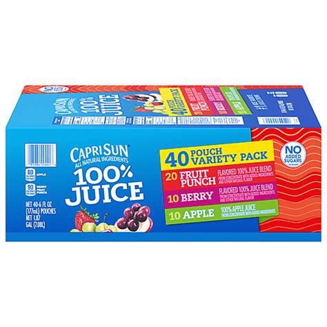 Capri Sun Variety Pack Fruit Punchberryapple 100 Juice 40 6 Fl Oz