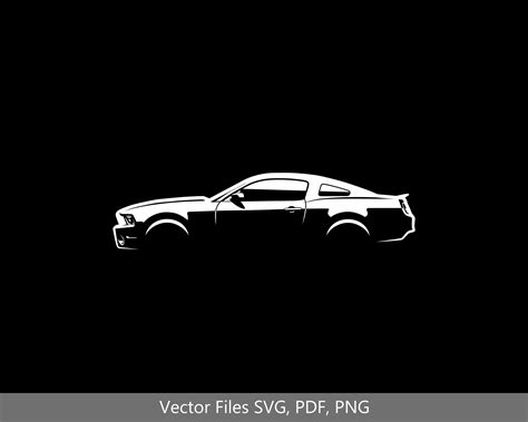 2010 Mustang Shelby GT500 Silhouette Vector Graphic Clipart For Cricut