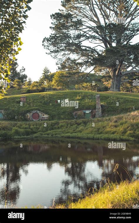 Hobbiton Movie Set In New Zealand Stock Photo Alamy