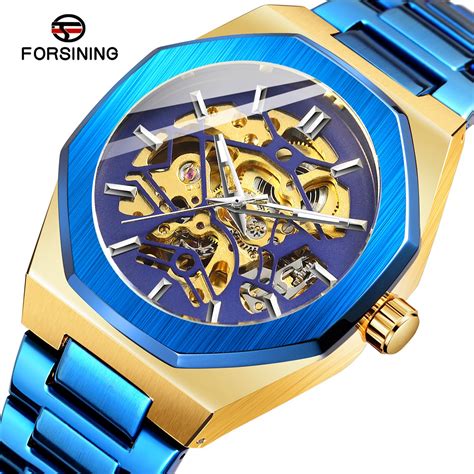 Forsining Reloj de pulsera de acero inoxidable para hombre cronógrafo