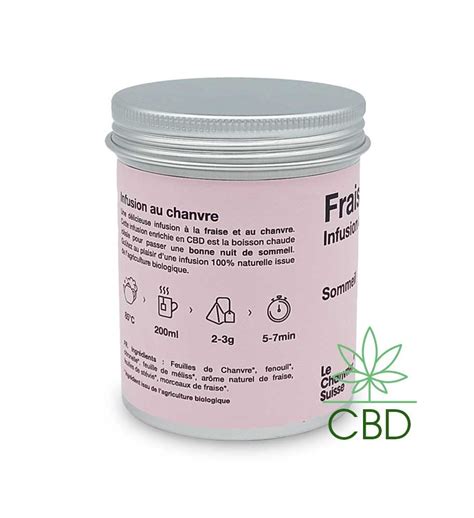 Infusion Bio Au Cbd Fraise Le Chanvier Suisse Folium Boutique