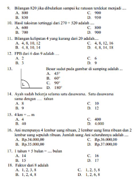 Soal Pas Matematika Smp Kelas 9 Semester 1 Dan Pembahasannya Materi Soal