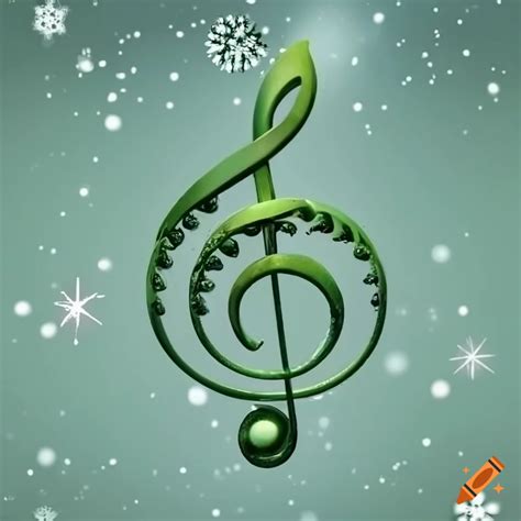 Green Treble Clef In Winter Theme On Craiyon