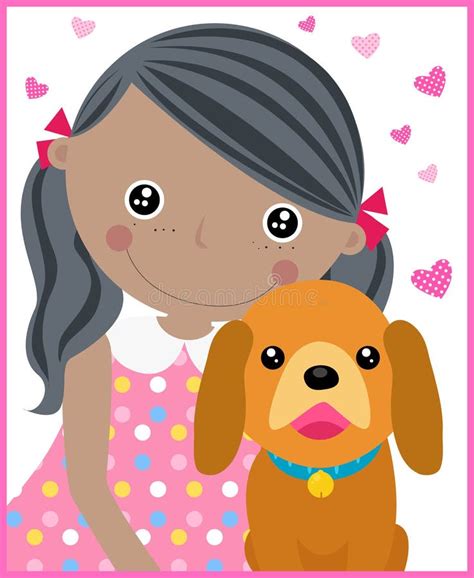 Little Girl And Dog Stock Vector Illustration Of Childhood 24746086