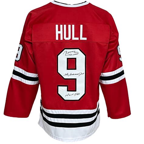 Chicago Blackhawks Bobby Hull Autographed Pro Style Red Jersey Jsa