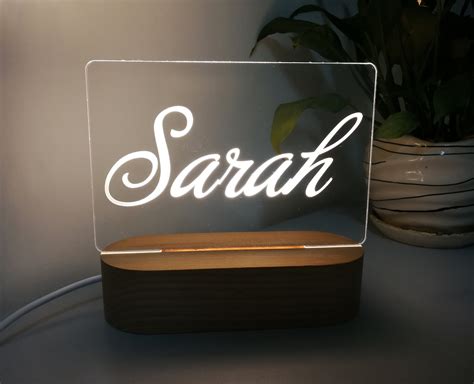 Personalized Led Name Sign Personalized Name Light Engraved Etsy