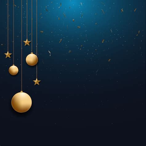 Fondo De Navidad Con Bola De Navidad Dorada Y Estrella Y Espacio Para