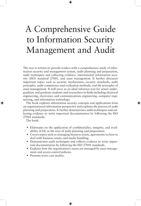 Pdf A Comprehensive Guide To Information Security Management And Audit