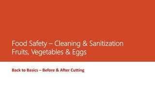 Food Safety Practices Cleaning Sanitization Fruits Vegetables