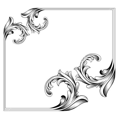 Vector Engraved Floral Corner Royalty Free Stock Image Storyblocks