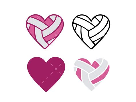 Volleyball Heart Svg Pdf Png Volleyball Svg Layered Heart Svg