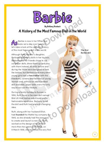 Lesson Zone Au Barbie A History Of The Most Famous Doll In The World