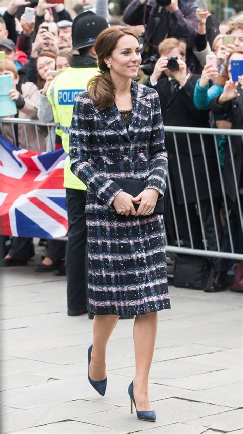 Kate Middleton S Plaid Erdem Coat In Manchester October 2016 POPSUGAR