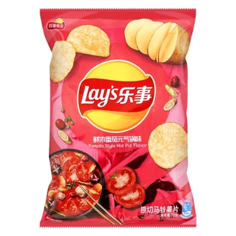 Lays Tomato Style Hot Pot Flavor Exotic Snacks Я US